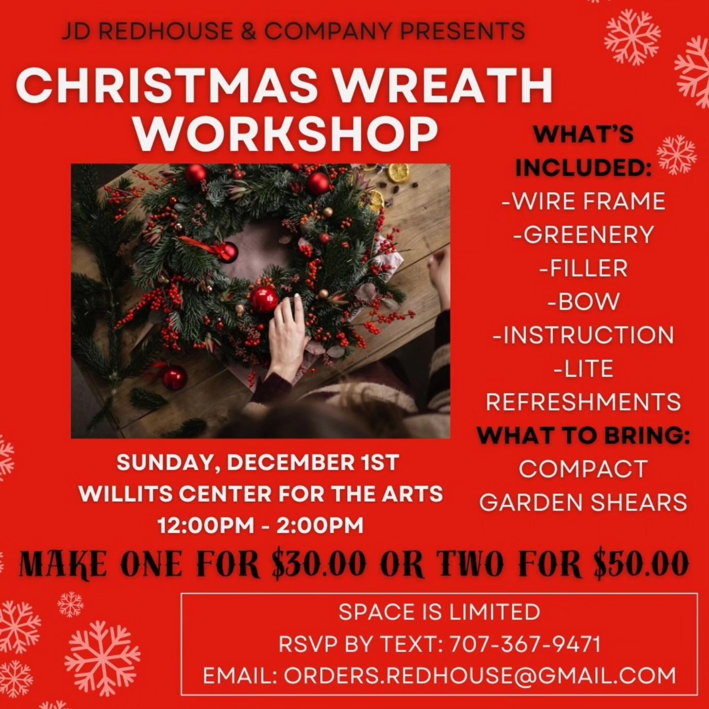 Christmas Wreath Workshop Event